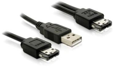 DeLock kabel Power eSATA (eSATAp) samec na eSATA+USB-A samec 1m