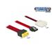 Delock Kabel SATA 6 Gb/s 7 pin samice + Molex 2 pin napájení samec > SATA samec s pin 8 napájení latchtype 30 cm