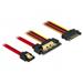 Delock Kabel SATA 6 Gb/s 7 pin samice + SATA 15 pin napájecí samec > SATA 22 pin samice přímý kovový 30 cm