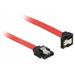 Delock Kabel SATA 6 Gb/s samec přímý > SATA samec pravoúhlý dolů 10 cm červený kovová spona