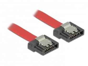 Delock kabel SATA FLEXI 6 Gb/s 100 cm červený kovová spona