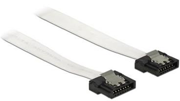 Delock kabel SATA FLEXI 6 Gb/s 30 cm bílý, kovový