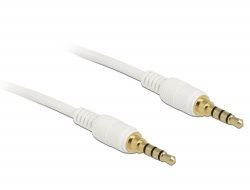 Delock Kabel Stereo Jack 3,5 mm 4 pin samec > samec 1 m bílá