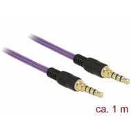 Delock Kabel Stereo Jack 3,5 mm 4 pin samec > samec 1 m fialový