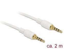 Delock Kabel Stereo Jack 3,5 mm 4 pin samec > samec 2 m bílá