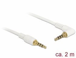 Delock Kabel Stereo Jack 3,5 mm 4 pin samec > samec pravoúhlý 2 m bílá