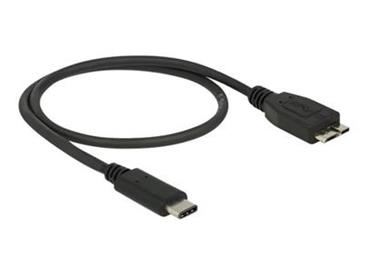 Delock kabel SuperSpeed USB 10 Gbps (USB 3.1, Gen 2) USB Type-C™ samec > USB type Micro-B samec 0.5 m černý
