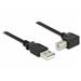 Delock kabel USB 2.0 A samec > USB 2.0 B samec, pravoúhlý, 2 m