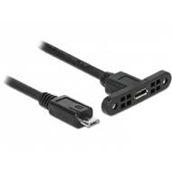 Delock Kabel USB 2.0 Micro-B samice montážní panel > USB 2.0 Micro-B samec 25 cm