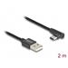 Delock Kabel USB 2.0 Typ-A samec na USB Type-C™ samec pravoúhlý 2 m černý