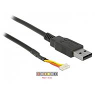 Delock Kabel USB 2.0 Typ-A samec > Sériový TTL krimpovací zásuvka 6 pin (3,3 V) 2,2 m