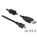 Delock Kabel USB 2.0 Typ-A samec > USB 2.0 Mini-B samec 0,5 m černý