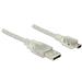 Delock Kabel USB 2.0 Typ-A samec > USB 2.0 Mini-B samec 0,5m transparentní