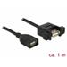 Delock Kabel USB 2.0 Typ-A samice > USB 2.0 Typ-A samice montážní panel 1 m