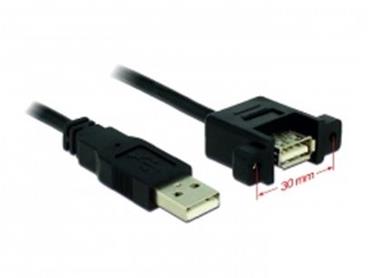 Delock kabel USB 2.0 Type-A samec > USB 2.0 Type-A samice přišroubovatelná 1 m