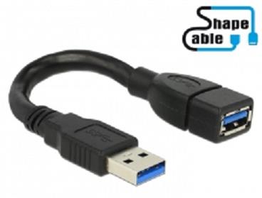 Delock kabel USB 3.0 A samec > USB 3.0 A samice ShapeCable 0.35 m