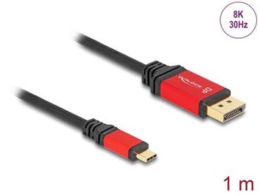 Delock Kabel USB Type-C™ na DisplayPort (DP Alt Mód) 8K 30 Hz s funkcí HDR 1 m červená