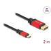 Delock Kabel USB Type-C™ na DisplayPort (DP Alt Mód) 8K 30 Hz s funkcí HDR 2 m červená