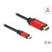 Delock Kabel USB Type-C™ na HDMI (DP Alt Mód) 8K 60 Hz s funkcí HDR 3 m červená