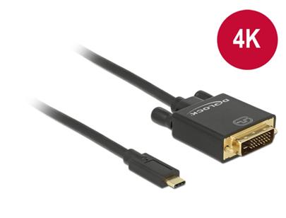 Delock Kabel USB Type-C™ samec > DVI 24+1 samec (DP Alt Mód) 4K 30 Hz 2 m černý