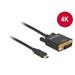 Delock Kabel USB Type-C™ samec > DVI 24+1 samec (DP Alt Mód) 4K 30 Hz 3 m černý