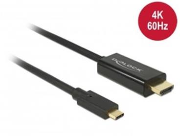 Delock Kabel USB Type-C™ samec > HDMI samec (DP Alt Mód) 4K 60 Hz 1 m černý