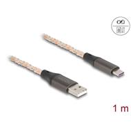 Delock Kabel z rozhraní USB 2.0 Typ-A na USB Type-C™, s RGB osvětlením, 1 m