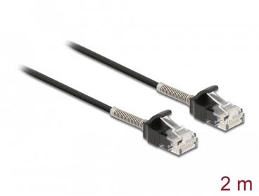 Delock Kabel ze zástrčky RJ45 na zástrčku RJ45 s ochranou proti ohybu, Cat.6A, délka 2 m, černý