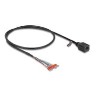 Delock Kabel ze zásuvky RJ45 na dráty s dutinkovými koncovkami Cat.5e, 50 cm, černý