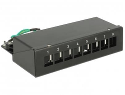 Delock Keystone Desktop Patch Panel 8 Port black