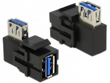 Delock Keystone Module USB 3.0 A female > USB 3.0 A female 90° angled black