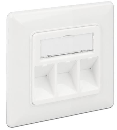 Delock Keystone Wall Outlet 3 Port compact
