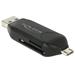 Delock Micro USB OTG čtečka karet + USB 3.0 A male