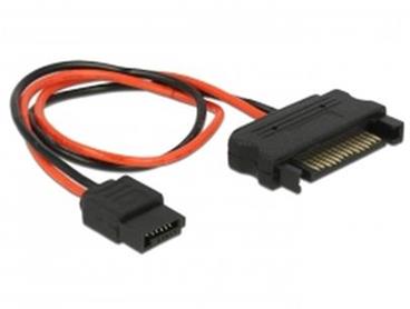 Delock Napájecí kabel SATA 15 pin samec > napájecí Slim SATA 6 pin samice 20 cm