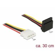 Delock Napájecí kabel SATA 15 pin samice > 4 pin Molex samec kovový 30 cm