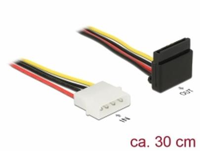 Delock Napájecí kabel SATA 15 pin samice > 4 pin Molex samec kovový 30 cm