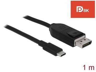 Delock Obousměrný kabel USB Type-C™ na DisplayPort (režim DP Alt) s certifikací 8K 60 Hz 1 m DP 8K