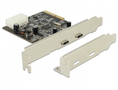 Delock PCI Express x4 karta > 2 x externí SuperSpeed USB 10 Gbps (USB 3.1 Gen 2) USB Type-C™ samice
