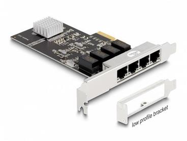 Delock PCI Express x4 karta na 4 x RJ45 Gigabit LAN
