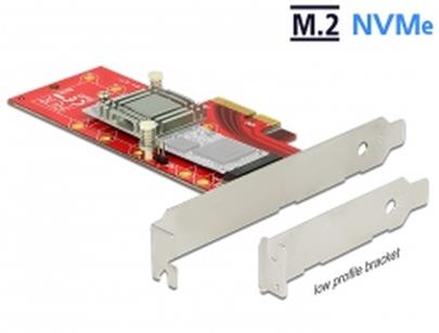 Delock PCI Express x4 Karte > 1 x intern NVMe M.2 Key M 110 mm mit Kühlkörper - Low Profile Form Faktor