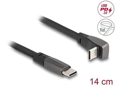 Delock Plochý páskový kabel USB 2.0 ze zástrčkového konektoru USB Type-C™ na zástrčkový konektor USB Type-C™, pravoúhlý