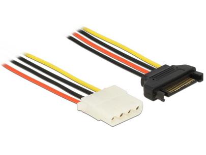 Delock Power Cable SATA 15 pin female > 4 pin female 30 cm