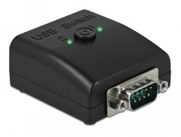 Delock Přepínač a Splitter RS-232, 1 x sériové rozhraní DB9 na 2 x USB 2.0 Typu-B, obousměrný