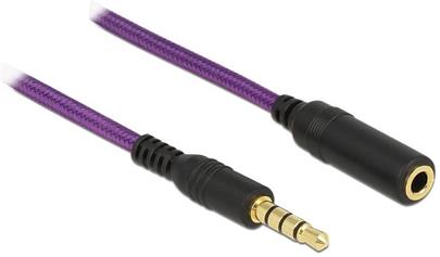 Delock prodlužovací kabel Audio Stereo Jack 3.5 mm samec / samice iPhone 4 pin 1 m fialový