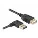 Delock Prodlužovací kabel EASY-USB 2.0 Typ-A samec pravoúhlý levý / pravý > USB 2.0 Typ-A samice 0,5 m