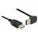 Delock Prodlužovací kabel EASY-USB 2.0 Typ-A samec pravoúhlý nahoru / dolů > USB 2.0 Typ-A samice černá 0,5 m