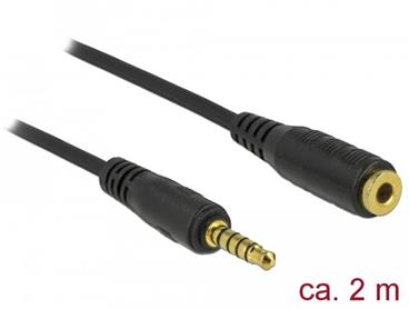 Delock Prodlužovací kabel Stereo Jack 3,5 mm 5 pin samec na samici 2 m černý