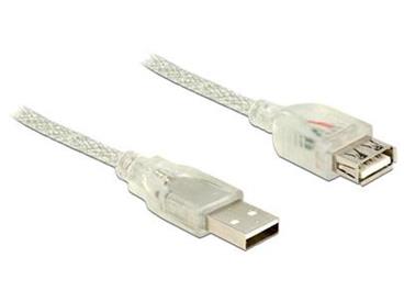 Delock Prodlužovací kabel USB 2.0 Typ-A samec > USB 2.0 Typ-A samice 0,5 m transparentní
