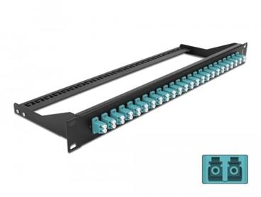 Delock - Propojovací panel - montáž do racku - LC Duplex MM X 24 - černá, vodě - barva - 1U - 19"