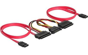 Delock SATA All-in-One cable for 2x HDD, Delock SATA All-in-One cable for 2x HDD